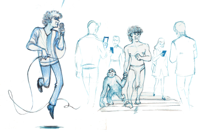 interview de Robert Charlebois par Antoine de Caunes illustrations Serge Fiedos